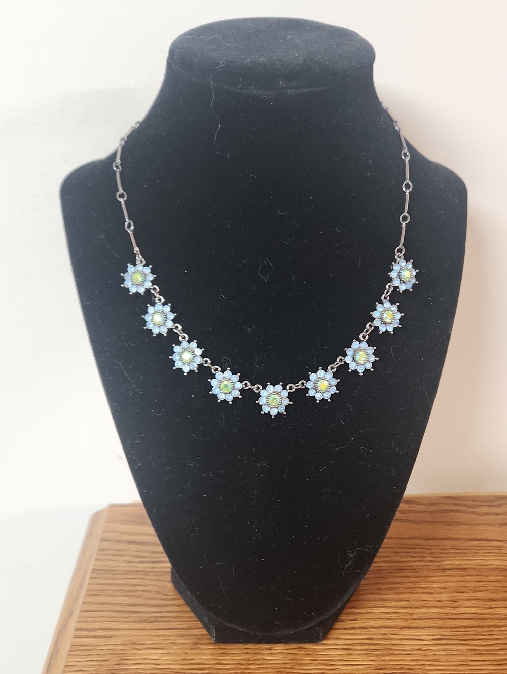 Delicate Blue Daisy Floral Necklace - Women Jewelry
